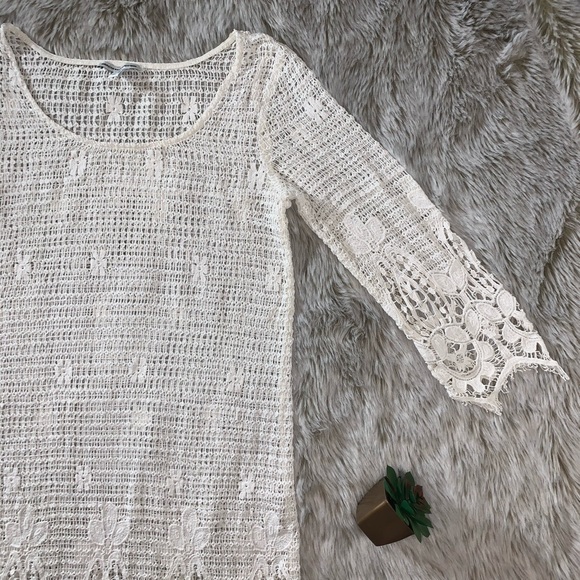 🦋AEO Cream Knit Lace Dress - Picture 4 of 5